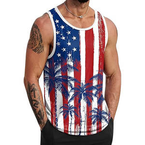 Vêtements pour Hommes Grande Taille Débardeurs Style High Street Coton Respirant Summer Workout Gym Fitness Débardeurs pour Hommes - Product Image 1