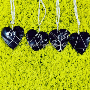 Vente en gros de bijoux en cristal naturel opalite de qualité supérieure collier pendentif opale en forme de lune style religieux type agate d'emballage de fil - Product Image 6