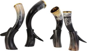 Cuerno vikingo para beber con soporte Jarra de cerveza Juego de tronos Jarra de cerveza medieval, Copa de cuerno Mejor regalo de boda para padrinos de boda - Product Image 6