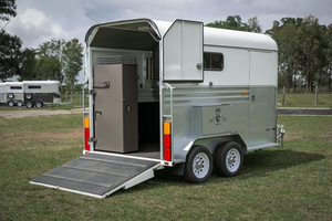 Remolque para Caballos de 2 o 3 Caballos, Remolque de Carga Inclinada para Caballos de Sangre Caliente, Remolque Ligero de Aluminio para Transporte Veterinario - Product Image 3