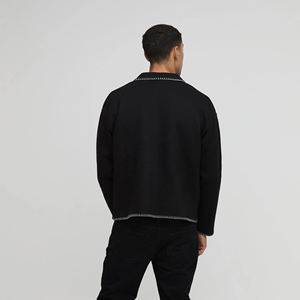 Recién llegado 2025 camiseta Polo de manga larga con cuello Revere para hombres 100% algodón holgado ajuste personalizado impreso hip hop polos - Product Image 3