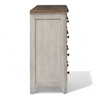Commode à 8 tiroirs de style scandinave moderne et asiatique, en bois massif de mindi, finition blanche rustique, pour la maison, la chambre à coucher, le salon