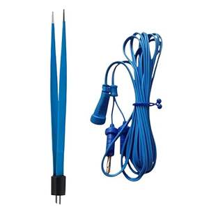 Pinzas Bipolares Manuales Azules de Alta Calidad con Punta Recta de Bayoneta Hechas de Acero Inoxidable para Quirófano - Product Image 1