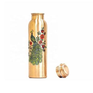 Botella de agua de cobre puro hecha a mano, botella de agua para yoga, recipiente de cobre Ayurvédico, botella de agua de cobre a prueba de fugas - Product Image 6