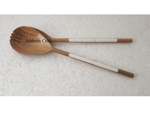 Customization Available Resin/Wood Salad Server Set Homeware Cutlery Wooden Salad <b>Serving</b> <b>Spoon</b> and Fork Set Decorative Flatware - Product Image 3