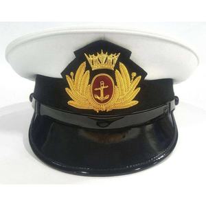 Casquette de cérémonie blanche britannique royale la plus vendue avec badge brodé, toutes tailles personnalisées, casquette à visière de haute qualité, casquette à visière cérémonielle 100% - Product Image 1