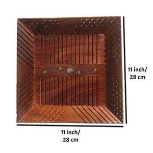 ถาดไม้เสิร์ฟพร้อมด้ามจับอุปกรณ์รับประทานอาหารทำจากไม้สำหรับเสิร์ฟบนโต๊ะและตกแต่งจาก Falak World - Product Image 6