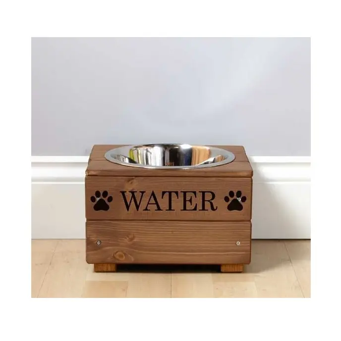 wood Raised Small Pet Bowls Feeder for Dogs Cats Food and Water Bowls stand pet supplies