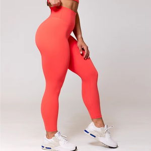 Mallas de yoga para mujer, pantalones elásticos sin costuras de cintura alta, mallas cómodas de tela suave para uso diario - Product Image 5