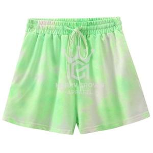 กางเกงขาสั้นมัดย้อมผ้าฝ้าย100% เอวสูงแห้งเร็วระบายอากาศสีพื้น - Product Image 1