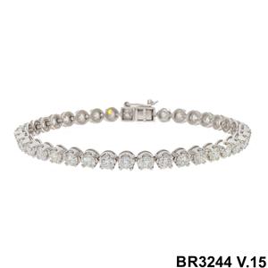 Lujosa pulsera de tenis de oro de 14 quilates con diamantes de corte de 7,98 quilates Elegante pieza de declaración Pulseras de diamantes Brazaletes - Product Image 2