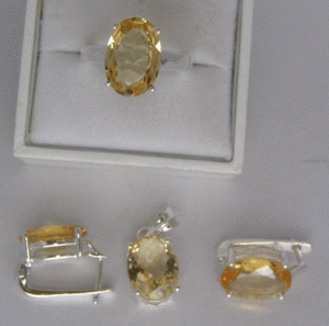 Shah Gems Women's Natural <b>Citrine</b> Set 925 Sterling Silver Gold Rose Gold for Parties Weddings Featuring Crystal Diamond Pearl - Product Image 1
