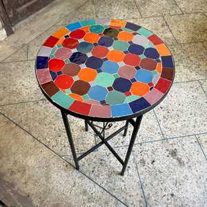 Table d'appoint en mosaïque éblouissante: Art irisé-Table basse bleue-Table d'appoint-Décor de salon-Cadeau - Product Image 1