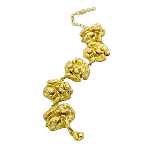 กำไลข้อมือและกำไลแบบคลาสสิกสำหรับผู้หญิง SOKU ชุบทอง ประดับลายวอลนัท ทำด้วยมือ เป็นมิตรกับสิ่งแวดล้อม เหมาะสำหรับเป็นของขวัญวันครบรอบ - Product Image 1