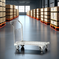 CargoMaster Pro Trolley Chariot d'entrepôt logistique de transport de marchandises industrielles à usage intensif avec cages en treillis métallique à quatre roues