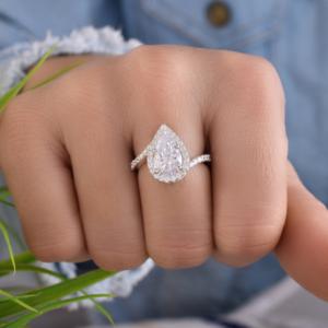 Nuevos anillos de diamantes de Zirconia cúbica blanca de lujo para mujer, anillos de joyería de moda para fiesta de compromiso de boda - Product Image 5