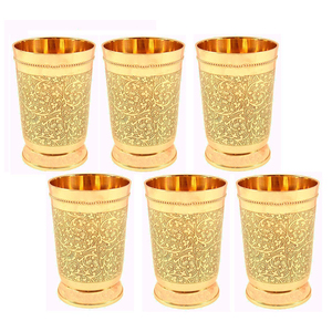 Gravure beau verre en laiton de conception en métal avec verres à vin polis brillants - Product Image 2