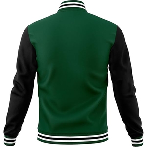 Chaqueta Universitaria Verde Esmeralda y Negra, Estilo Casual Premium, Chaqueta Universitaria Verde Cazador y Negra, Uso Diario a la Moda - Product Image 2