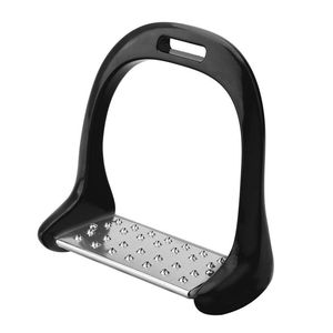 Estribos para montar a caballo de acero inoxidable 2024 al por mayor con mango negro recubierto de estilo inglés productos OEM para caballos atendidos - Product Image 1