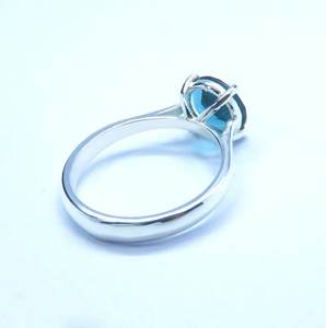 Anillo de diseño único de piedra de Topacio Azul de Londres Plata de Ley 925 sólida con estilo clásico de moda para regalo de fiesta de compromiso de boda - Product Image 6