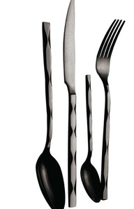 High Quality Metal Black <b>Spoon</b> Knife Fork Cutlery Set In Wholesale Price With Customization - Product Image 2