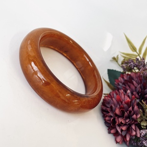 Bracelet rigide en ambre brun, bracelet en ambre de la Baltique - Product Image 1