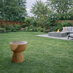 Modern Natural Solid Monkey Pod Suar <b>Wood</b> <b>Round</b> Side <b>Table</b> for Hotel Use Elegant Grain Smooth Finish - Product Image 5