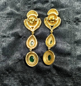 REYES lujo Real diamante victoriano pendientes hechos a mano 14K oro plata esterlina 925 Esmeralda piedra preciosa fiesta desgaste joyería de lujo - Product Image 3