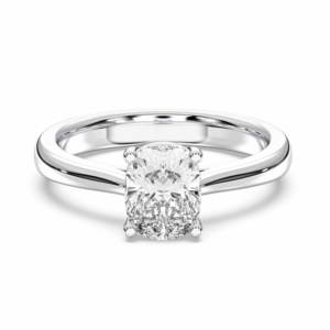 1.00 carats E-F/VVS-VS Moissanite Solitaire bague de fiançailles coupe coussin avec argent diamant broche ensemble pour femme - Product Image 6