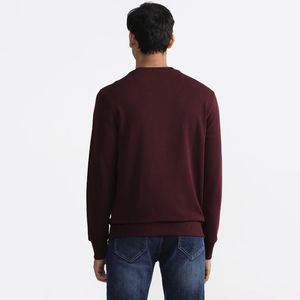 Sweat-shirt de luxe 100% coton uni épais col rond pour hommes Vêtements de rue personnalisés brodés - Product Image 5