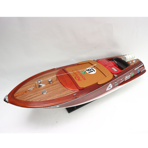 Modèle de bateau rapide Super Riva Zoom Modèle nautique en bois prêt à l'emploi pour la décoration Technique peinte - Product Image 3