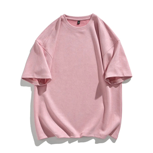 Camiseta de hombre de ajuste Regular de peso pesado de algodón de punto liso con logotipo personalizado OEM de alta calidad - Product Image 6