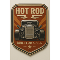 Panneau métallique vintage en aluminium Art Déco, motif Still Life Hot Rod Built Speed, décoration murale de garage, pour anniversaire et mariage, rectangulaire extra large