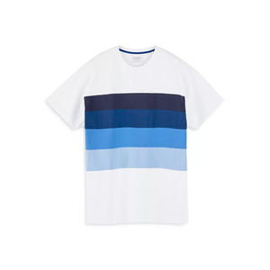 เสื้อยืดผู้ชายผ้าฝ้าย100% ระบายอากาศคอกลมสไตล์ฮิปฮอปเทคนิคการย้อมสีพื้นลายเรียบ - Product Image 1