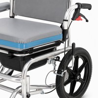 Kursi Mandi Lipat Portabel Ringan dengan Roda, Dapat Disesuaikan, untuk Lansia, Kapasitas 150kg, Lapisan Powder Coating, Langsung dari Pabrik