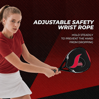 Raquette de padel en fibre de carbone JAS 3K Pro, noyau EVA 22 mm, 360 g, forme hybride, surface brillante, rouge et violet, professionnelle, OEM, portable