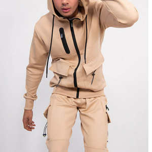 Chándal ajustado transpirable 2025 para hombre, chándal de algodón con capucha, ropa de gimnasio elegante, trajes de cantidad a granel, chándales para hombre - Product Image 2