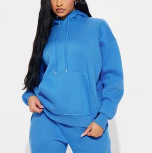 Sudadera con Capucha Extra Grande de Algodón Orgánico Grueso de Alta Calidad Personalizada, con Estampado Vintage en Relieve y Efecto Desgastado por el Sol para Mujer - Product Image 2