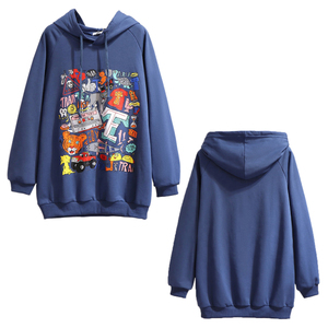 เสื้อฮู้ดผู้หญิงบุขนแกะสำหรับฤดูหนาว ผ้าฝ้าย 100% นุ่มสบาย แฟชั่นลำลอง ทรงโอเวอร์ไซส์ อุ่นหนา - Product Image 3