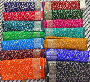 ชุดส่าหรีผ้าไหมสำหรับผู้หญิงผ้าส่าหรีแบบนิ่มผ้าทอจาก zari นุ่มบริสุทธิ์ - Product Image 4