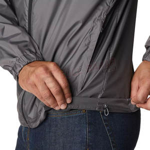 Veste coupe-vent bicolore pour homme avec fermeture éclair complète et capuche Veste coupe-vent pour homme - Product Image 6