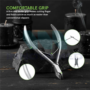 Pince à cuticules incurvée en acier inoxydable de haute qualité, durable, tendance, à large ouverture, logo personnalisé, manucure des doigts - Product Image 3