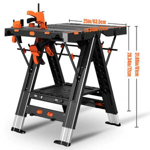 Banc de travail pliable, capacité 450 kg, hauteur réglable, table de travail portable avec pieds en aluminium - Product Image 5