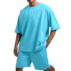 Conjuntos de Camisetas y Pantalones Cortos Casuales de Verano para Hombre con Logotipo Personalizado OEM, 100% Algodón, Secado Rápido, Logotipo Personalizado Bordado e Impreso - Product Image 1