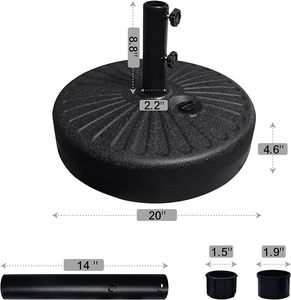 Con supporto in acciaio riempita d'acqua per giardino rotondo con giardino per <span class=keywords><strong>prato</strong></span> pesante Patio esterno mercato giardino basamento ombrello - Product Image 2
