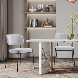 Set of 2 Modern Boucle <b>Upholstered</b> Dining <b>Chairs</b>, Accent Side <b>Chairs</b> for Kitchen, Bedroom, or Guest Room - Product Image 4