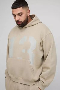 ชุดวอร์มสั้นสำหรับผู้ชายทรงบ็อกซี่มีฮู้ดพิมพ์ลาย13ไซส์พิเศษชุดวอร์มใส่สบายระบายอากาศได้ดี - Product Image 3