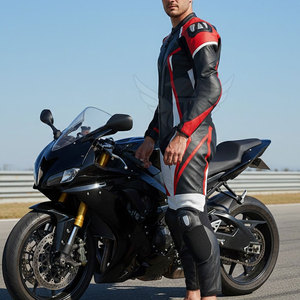 Traje de Motocicleta de Cuero Ligero y Resistente al Viento de Rendimiento Confiable con Protección para Uso Diario - Product Image 6