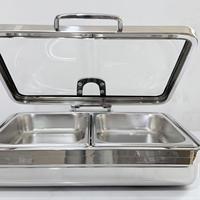 Chauffe-plat professionnel en acier inoxydable 9L, chauffage à l'alcool, contrôle de température 60-80°C, facile à assembler