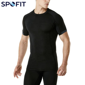 Conjuntos Deportivos de Compresión para Hombre, Camiseta Deportiva con Logotipo Personalizado, Mangas Cortas Ajustadas, Ropa Elástica para MMA - Product Image 1